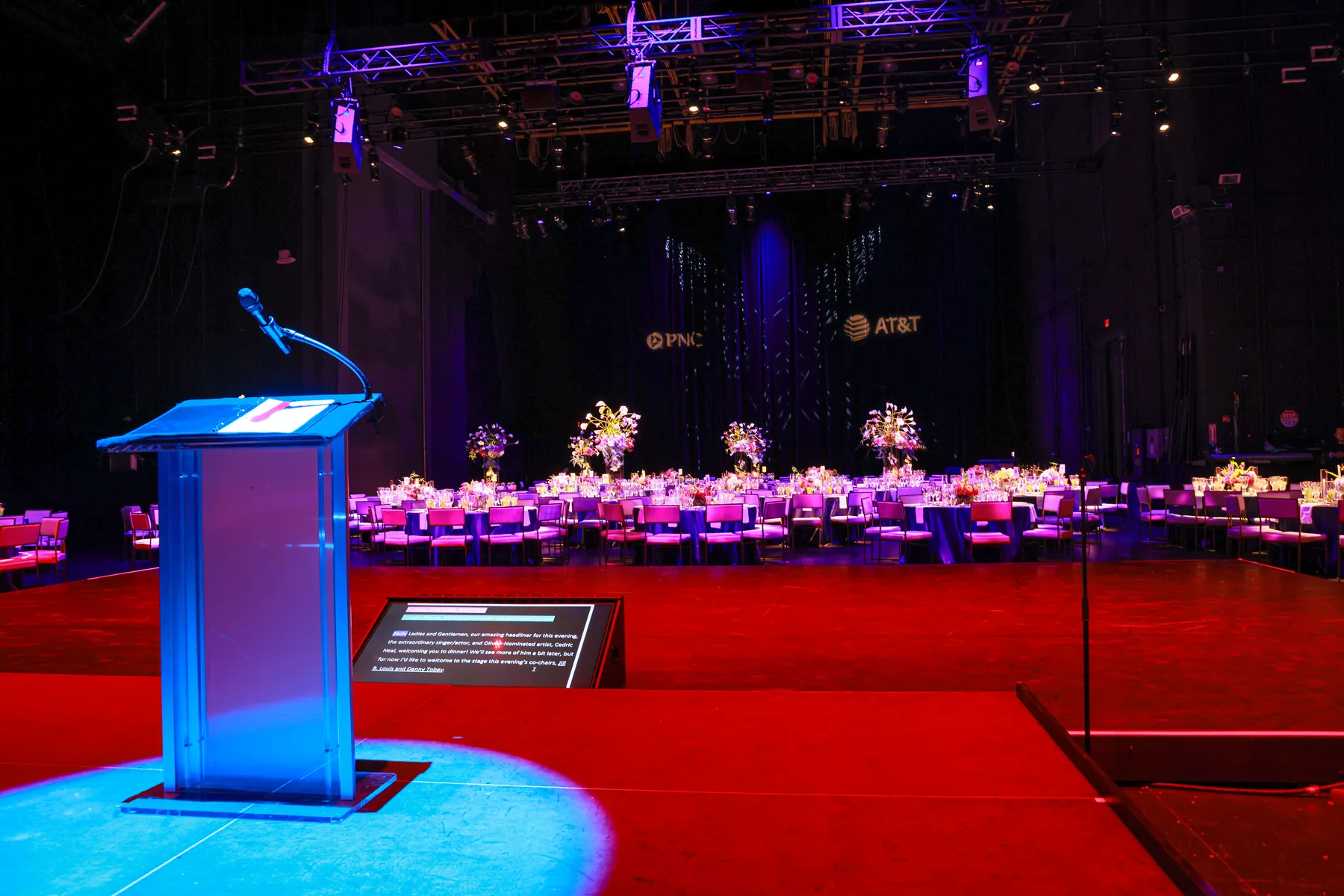 A corporate event setup