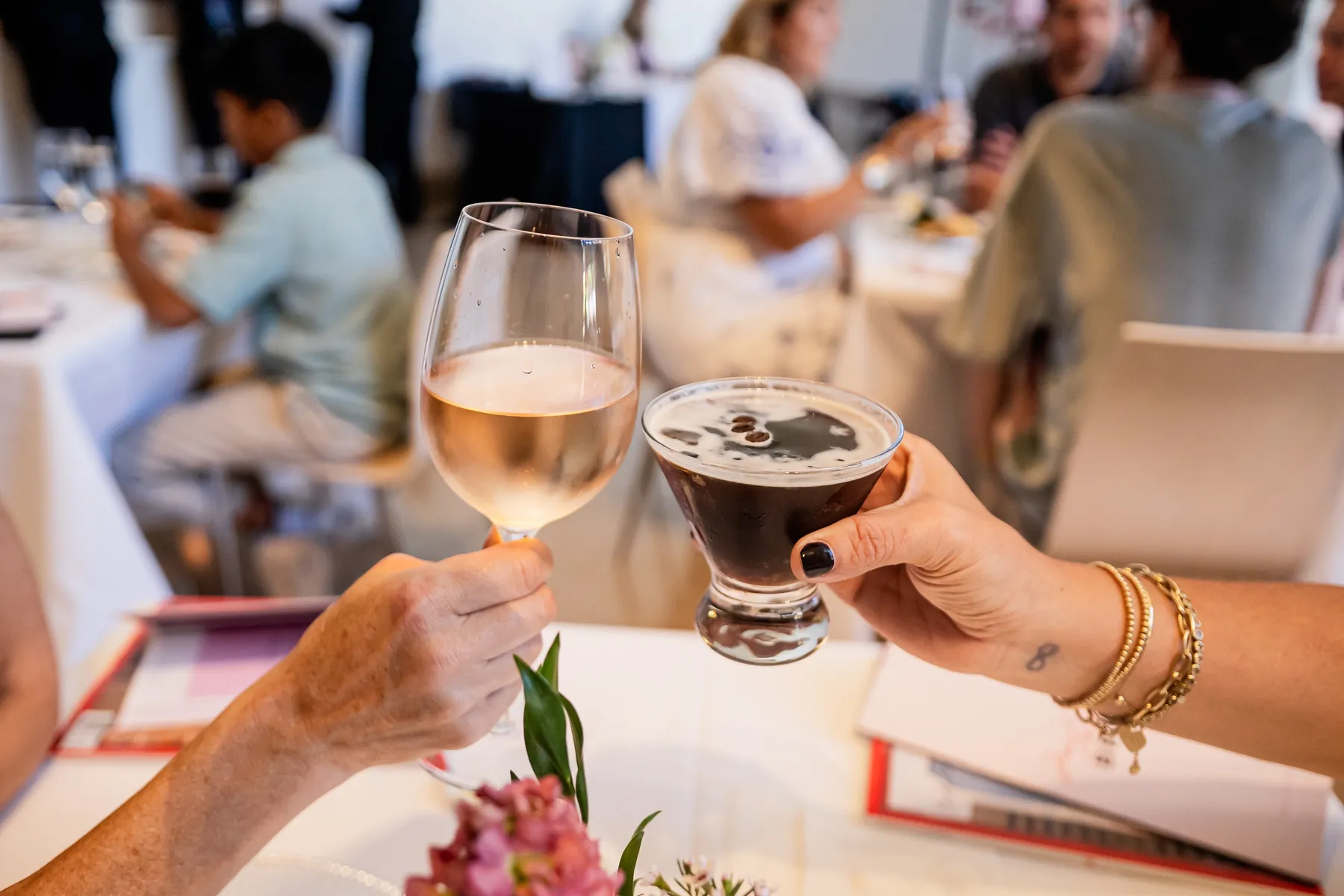 Guests toasting at an event